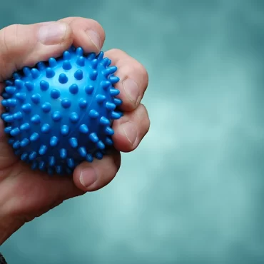 Man squeezing stress ball to get stress relief
