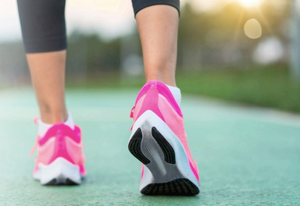 Pink runners of jogger